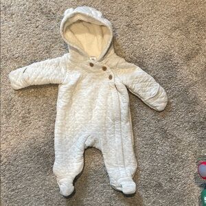 Cozy Cream Quilted Kids Bunting One Piece